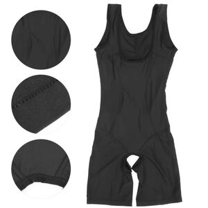 Black Shapewear Sleeveless Bodysuit with Scoop Neckline and Form-Fitting Design